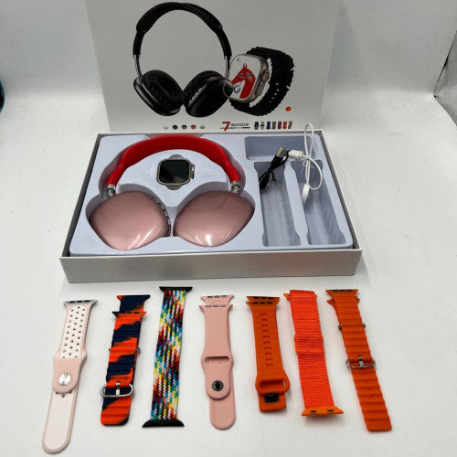 RELOJ P9 ULTRA SMARTWATCH NARANJA 7 CORREAS (50 UND X